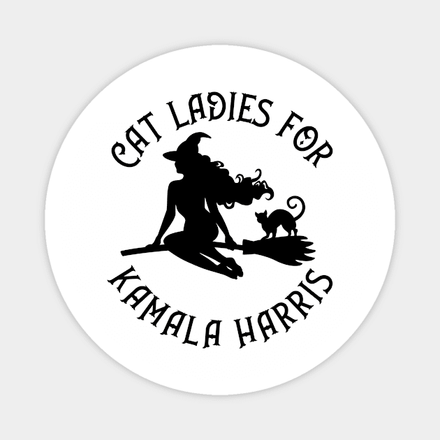 Witchy Cat Ladies for Kamala Harris Wiccaan Pagan Cheeky Witch® Magnet by Cheeky Witch